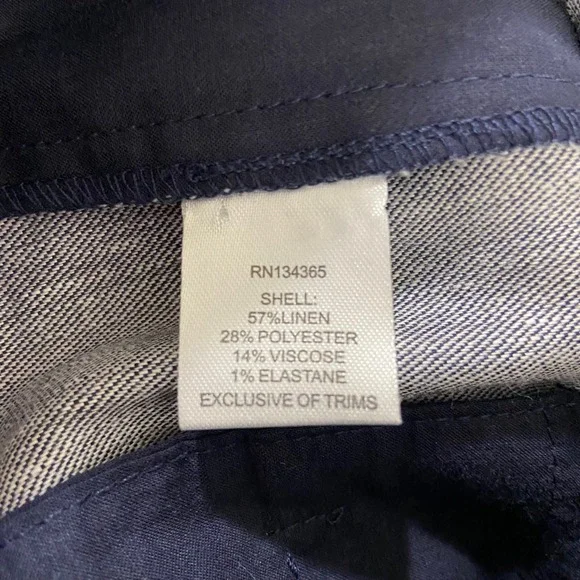 Sigrid Olsen Women's Linen Blend Navy Pants Pleated Front Career Casual Size‎ 8 - Picture 5 of 8